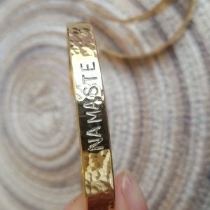 Namaste Brass Cuff Bracelet